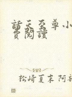 诸天至尊小说免费阅读封面