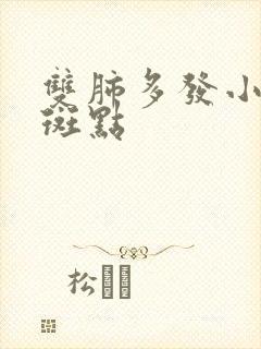 双肺多发小结节斑点