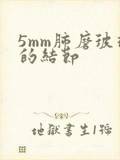 5mm肺磨玻璃的结节