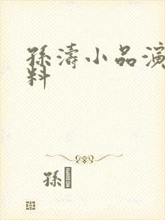 孙涛小品演员资料封面