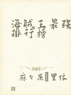 海贼王最强人物排行榜