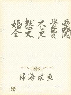 婚然不觉爱上你全文免费阅读