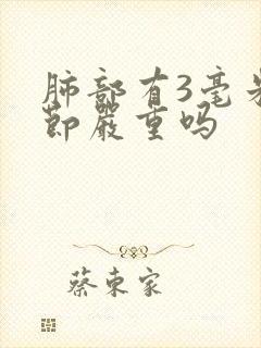 肺部有3毫米结节严重吗封面