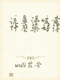 流鼻涕咳黄痰吃什么药好得快