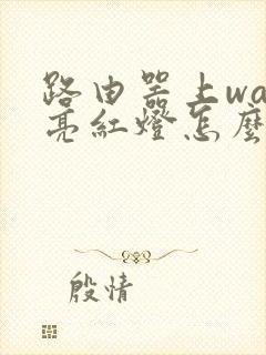 路由器上wan亮红灯怎么回事