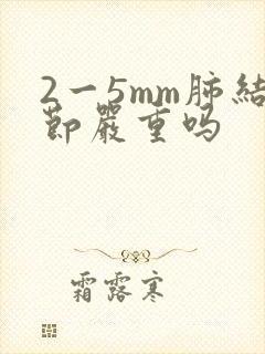 2一5mm肺结节严重吗封面