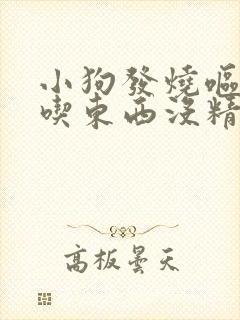 小狗发烧呕吐不吃东西没精神怎么办封面