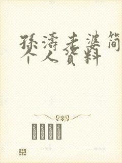 孙涛老婆简历 个人资料