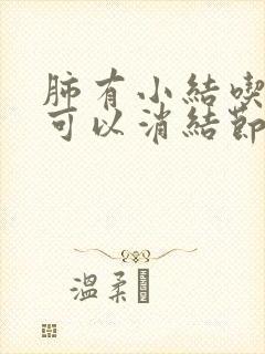 肺有小结吃什么可以消结节