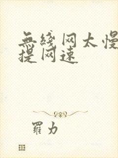 无线网太慢怎么提网速