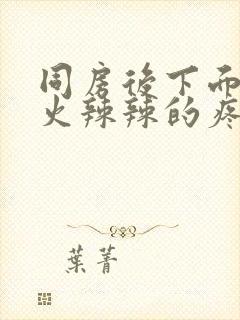 同房后下面红肿火辣辣的疼