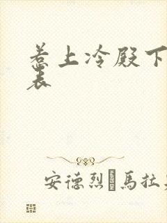 惹上冷殿下演员表