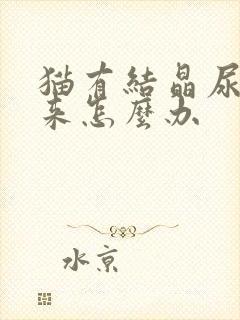 猫有结晶尿不出来怎么办