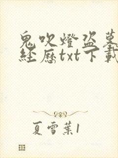 鬼吹灯盗墓者的经历txt下载离线