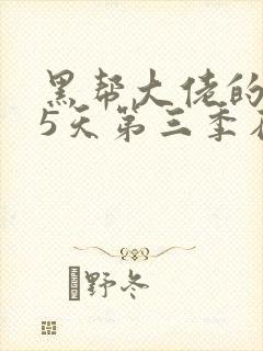 黑帮大佬的365天第三季在线播放