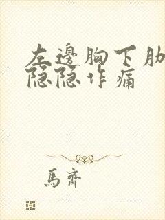 左边胸下肋骨处隐隐作痛封面