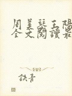 周美琴王阳小说全文阅读最新章节