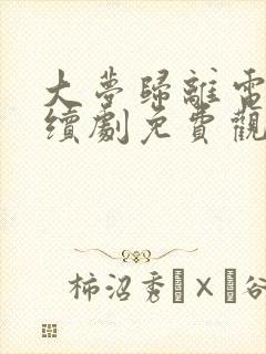 大梦归离电视连续剧免费观看封面