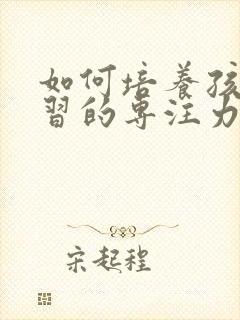 如何培养孩子学习的专注力