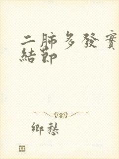 二肺多发实性小结节