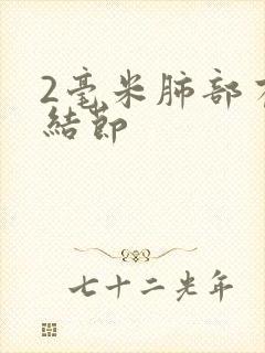 2毫米肺部有了结节封面