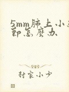 5mm肺上小结节怎么办