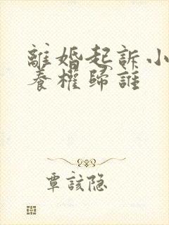 离婚起诉小孩抚养权归谁