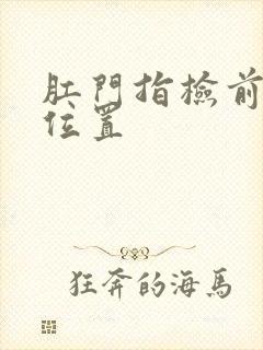 肛门指检前列腺位置