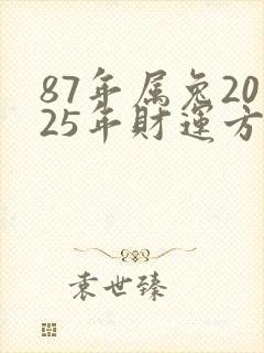 87年属兔2025年财运方位