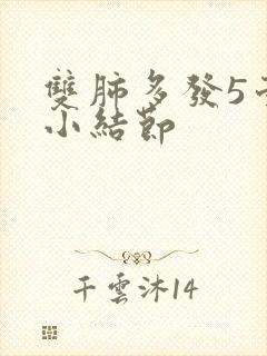 双肺多发5毫米小结节