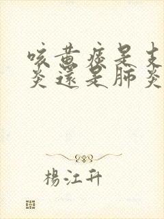 咳黄痰是支气管炎还是肺炎封面