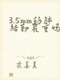 3.5mm的肺结节严重吗