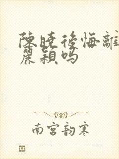 陈晓后悔离开赵丽颖吗