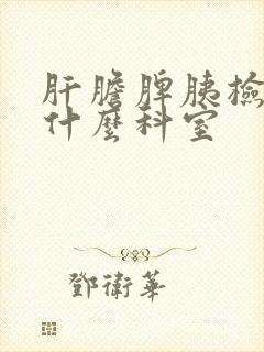 肝胆脾胰检查挂什么科室