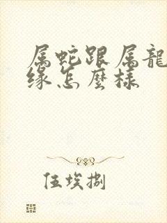 属蛇跟属龙的姻缘怎么样