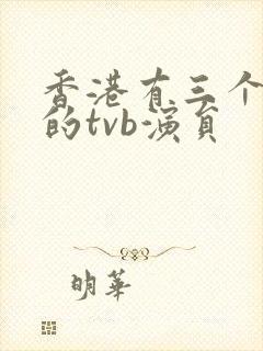 香港有三个老婆的tvb演员封面