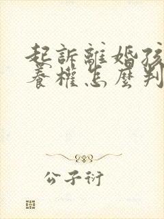 起诉离婚孩子抚养权怎么判给谁