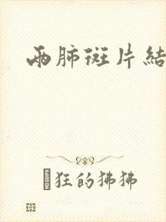 两肺斑片结节影