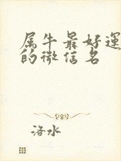 属牛最好运旺财的微信名