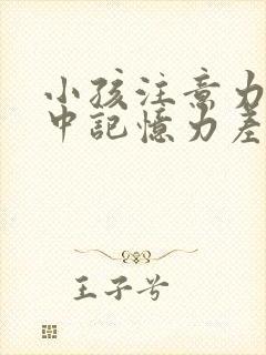 小孩注意力不集中记忆力差怎么办