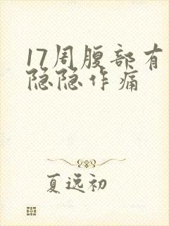 17周腹部有点隐隐作痛