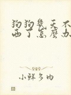 狗狗几天不吃东西了怎么办封面