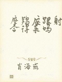 摩羯座跟射手座合得来吗封面