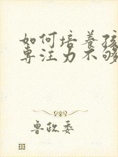 如何培养孩子的专注力不够