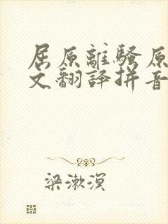 屈原离骚原文全文翻译拼音封面