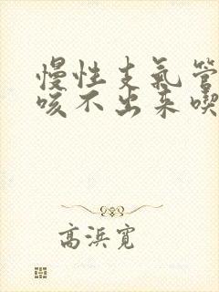 慢性支气管炎痰咳不出来吃什么药