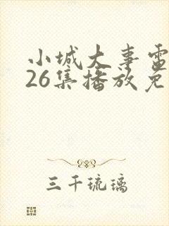 小城大事电视剧26集播放免费观看