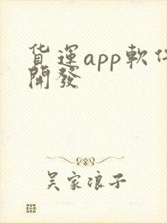 货运app软件开发