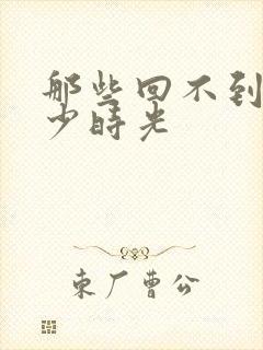 那些回不到的年少时光