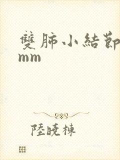 双肺小结节影5mm